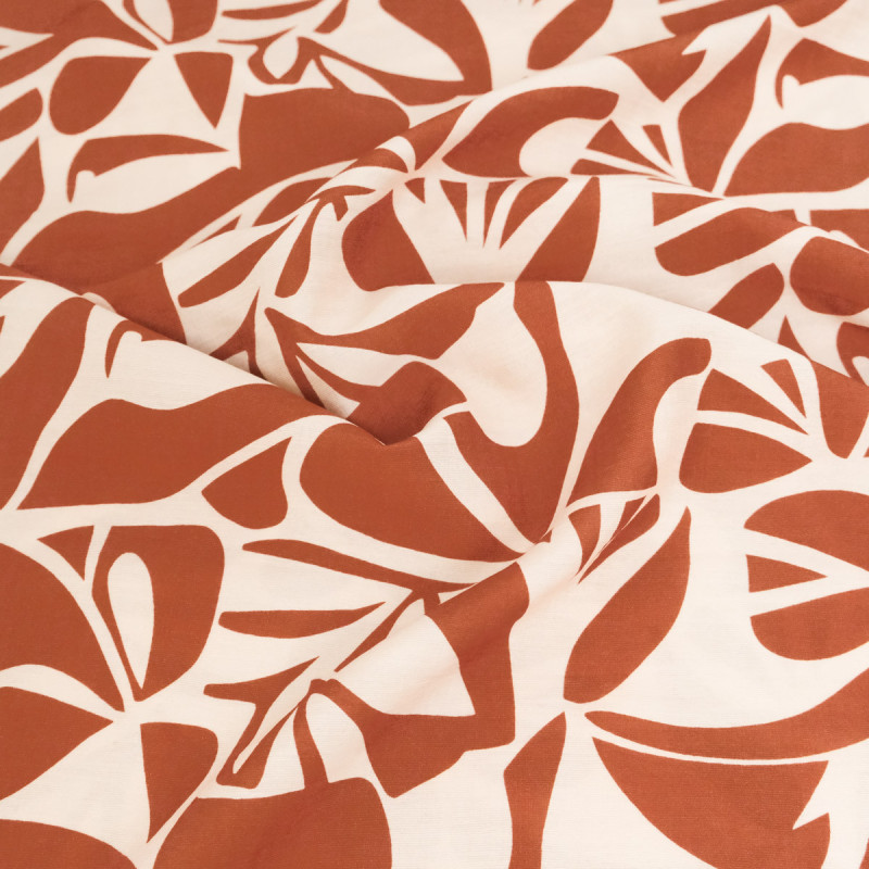 Viscose Mélangée Imprimé Alma Terracotta - Maison Klem