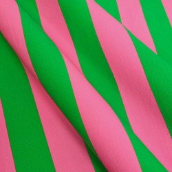 Toile Canvas Rayures Rose et Vert Vif - Maison Klem