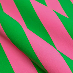 Toile Canvas Rayures Rose et Vert Vif - Maison Klem