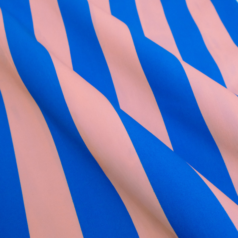 Toile Canvas Rayures Bleu et Rose - Maison Klem