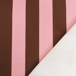 Toile Canvas Rayures Cacao et Rose Tendre  - Maison Klem