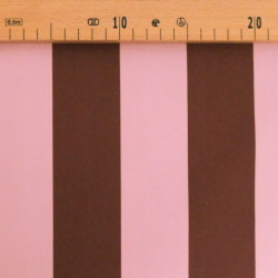 Toile Canvas Rayures Cacao et Rose Tendre  - Maison Klem