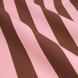 Toile Canvas Rayures Cacao et Rose Tendre  - Maison Klem