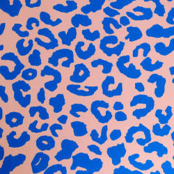 Pink and Blue Leopard-Print Canvas - Maison Klem