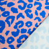 Pink and Blue Leopard-Print Canvas - Maison Klem