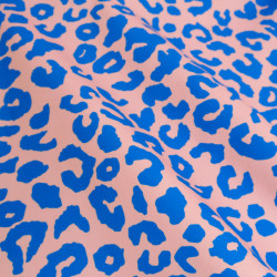 Pink and Blue Leopard-Print Canvas - Maison Klem
