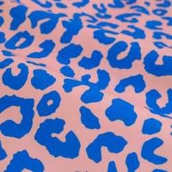 Pink and Blue Leopard-Print Canvas - Maison Klem