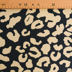 Leopard-Print Canvas with Black and Camel Background - Maison Klem