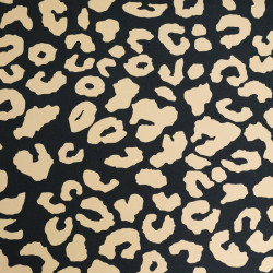 Leopard-Print Canvas with Black and Camel Background - Maison Klem