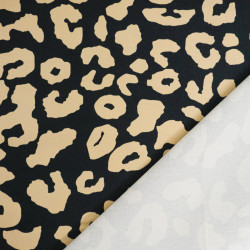 Leopard-Print Canvas with Black and Camel Background - Maison Klem