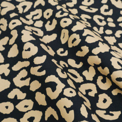 Leopard-Print Canvas with Black and Camel Background - Maison Klem