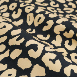 Leopard-Print Canvas with Black and Camel Background - Maison Klem