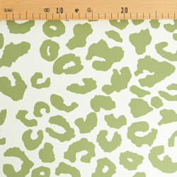 Toile Canvas Léopard Blanc Kaki - Maison Klem