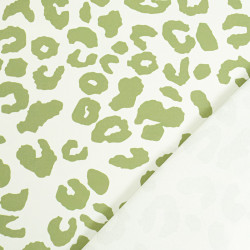 White and Khaki Leopard-Print Canvas - Maison Klem
