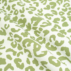White and Khaki Leopard-Print Canvas - Maison Klem