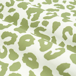 White and Khaki Leopard-Print Canvas - Maison Klem