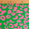 Bright Green and Pink Leopard-Print Canvas - Maison Klem