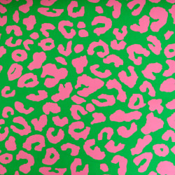 Bright Green and Pink Leopard-Print Canvas - Maison Klem