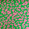 Bright Green and Pink Leopard-Print Canvas - Maison Klem