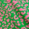 Bright Green and Pink Leopard-Print Canvas - Maison Klem