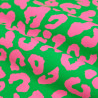 Bright Green and Pink Leopard-Print Canvas - Maison Klem