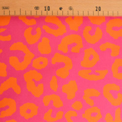 Pink and Orange Leopard-Print Canvas - Maison Klem