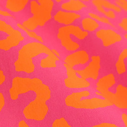 Pink and Orange Leopard-Print Canvas - Maison Klem