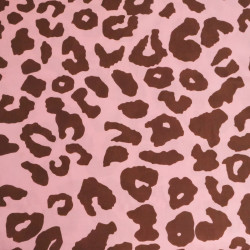 Popeline de Viscose Imprimé Savane Rose Cacao - Maison Klem