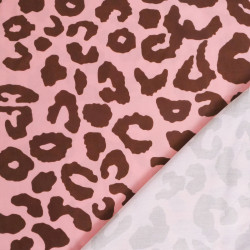 Viscose Poplin with "Savane Rose Cacao" Print - Maison Klem