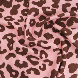 Viscose Poplin with "Savane Rose Cacao" Print - Maison Klem