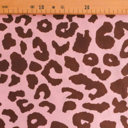 Popeline de Viscose Imprimé Savane Rose Cacao - Maison Klem