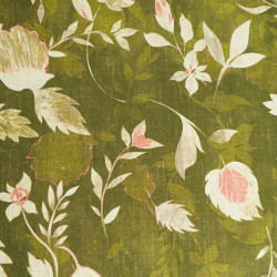 Printed Linen Viscose Natural Green - Maison Klem
