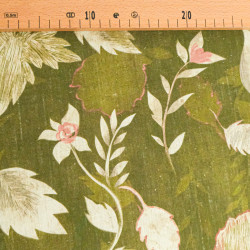 Clara Printed Linen Viscose in Green and Pink - Maison Klem