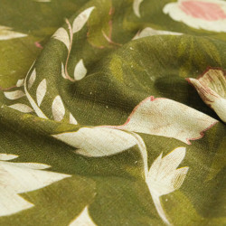 Viscose Lin Imprimé Clara Vert Rose - Maison Klem