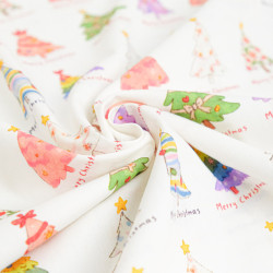 Popeline Imprimé Sapin de Noël Multicolore - Maison Klem