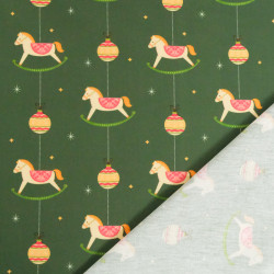 Popeline Imprimé Cheval Traditionnel de Noël - Maison Klem