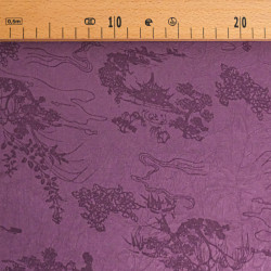 Jacquard Fabric Silk Effect Asian Style Plum - Maison Klem