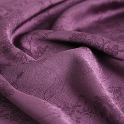 Jacquard Fabric Silk Effect Asian Style Plum - Maison Klem