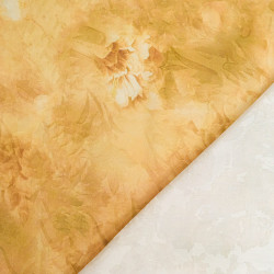 Tissu Jacquard Effet Soie Romantique Ocre - Maison Klem