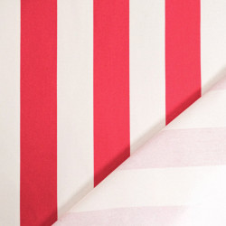 Raspberry and White Striped Canvas - Maison Klem
