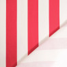 Raspberry and White Striped Canvas - Maison Klem