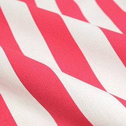 Raspberry and White Striped Canvas - Maison Klem