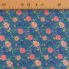 Sonia Printed Cotton Scarf with Blue Background - Maison Klem