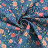 Sonia Printed Cotton Scarf with Blue Background - Maison Klem