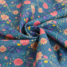 Sonia Printed Cotton Scarf with Blue Background - Maison Klem