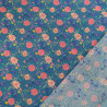 Sonia Printed Cotton Scarf with Blue Background - Maison Klem