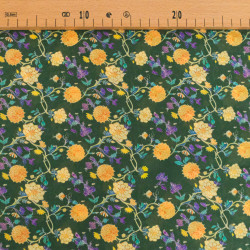 Sonia Printed Cotton Poplin Green Background - Maison Klem