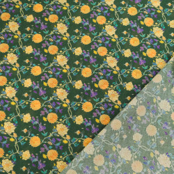 Sonia Printed Cotton Scarf with Green Background - Maison Klem