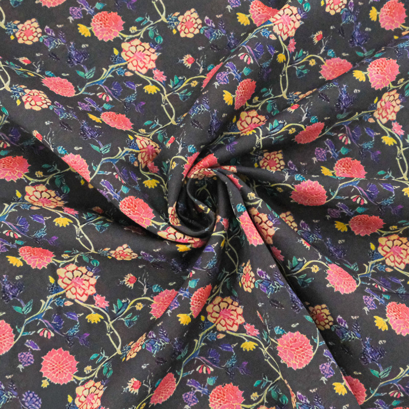 Sonia Printed Cotton Scarf with Green Background - Maison Klem