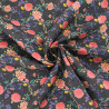 Sonia Printed Cotton Poplin Anthracite Background - Maison Klem
